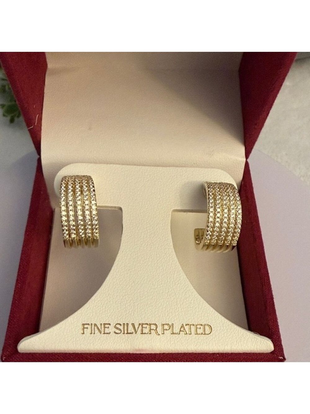 Fine Silver Plated Women’s gold-toneHoop Earrings